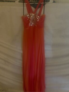 City Triangles Orange Beaded Maxi Dress